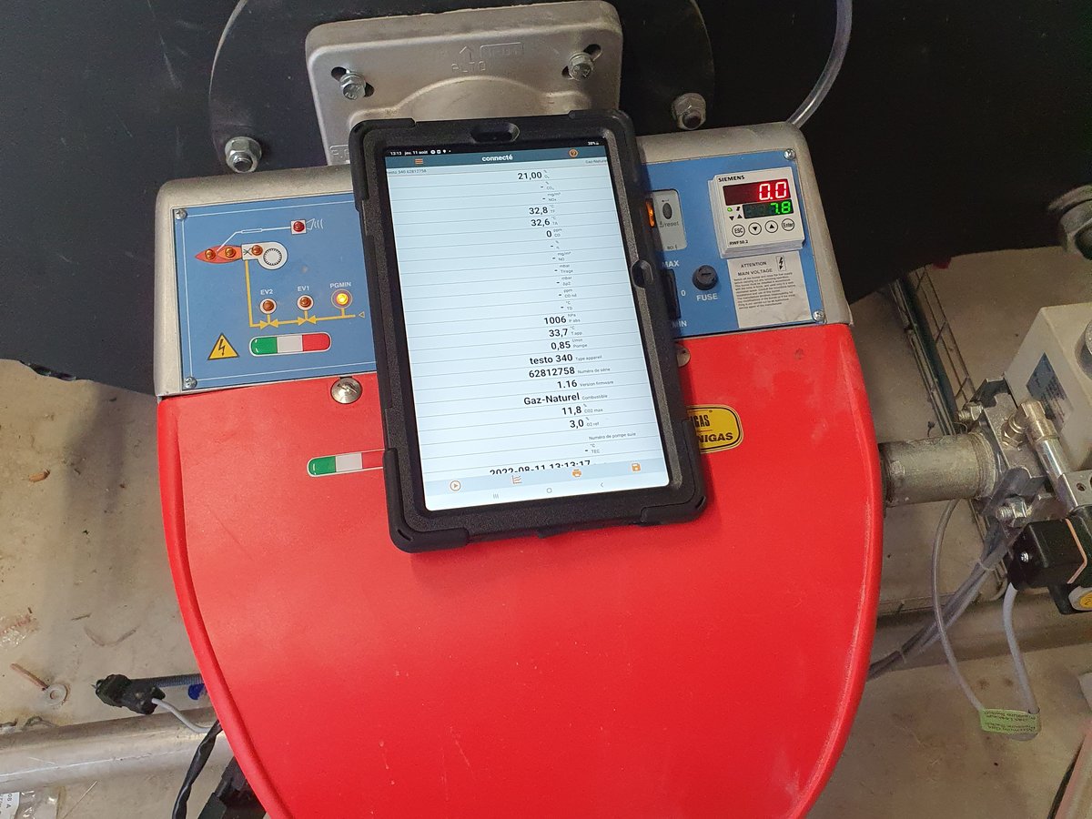 Mise en service et mesure de combustion